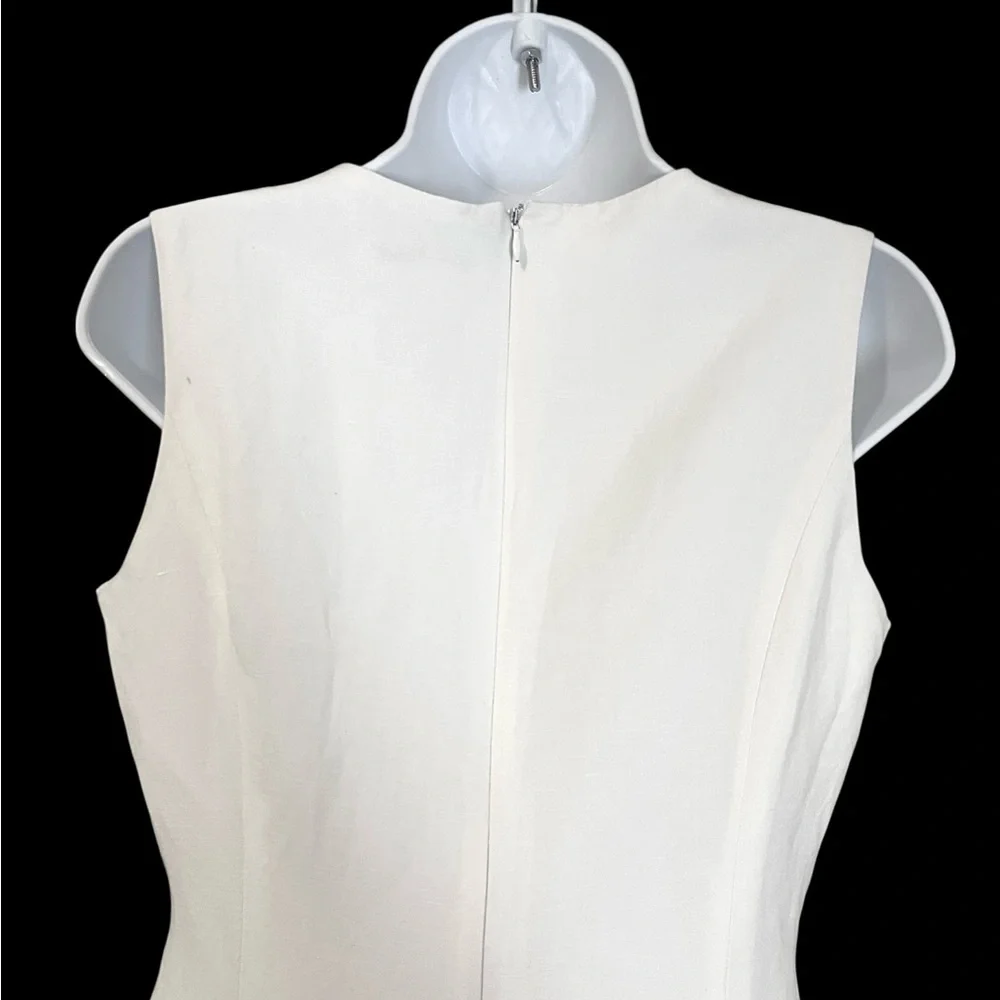 Calvin Klein White Midi Lined Scoop Neck Sleeveless Sheath Dress Size 6. - Picture 7 of 12